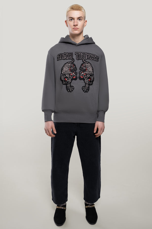 Black Tigers Hoodie- Washed Gray