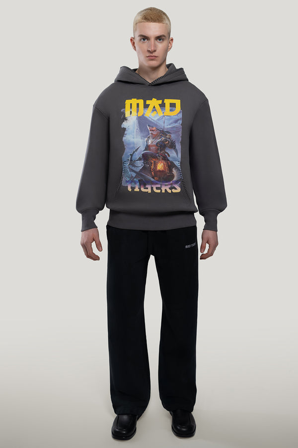 Dark Oceans Hoodie- Washed Gray