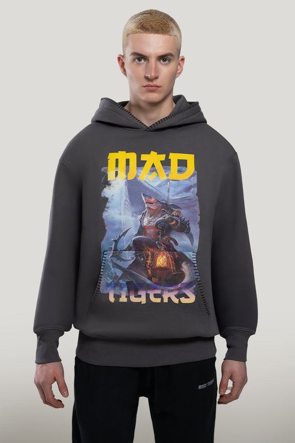 Dark Oceans Hoodie- Washed Gray