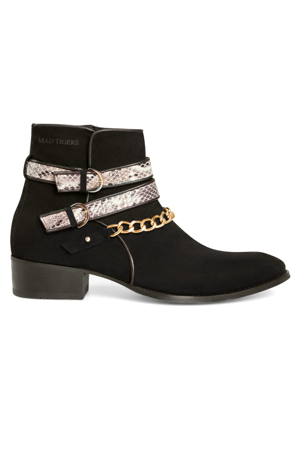 SCHLANGENSCHNALLE SCHWARZE STIEFEL