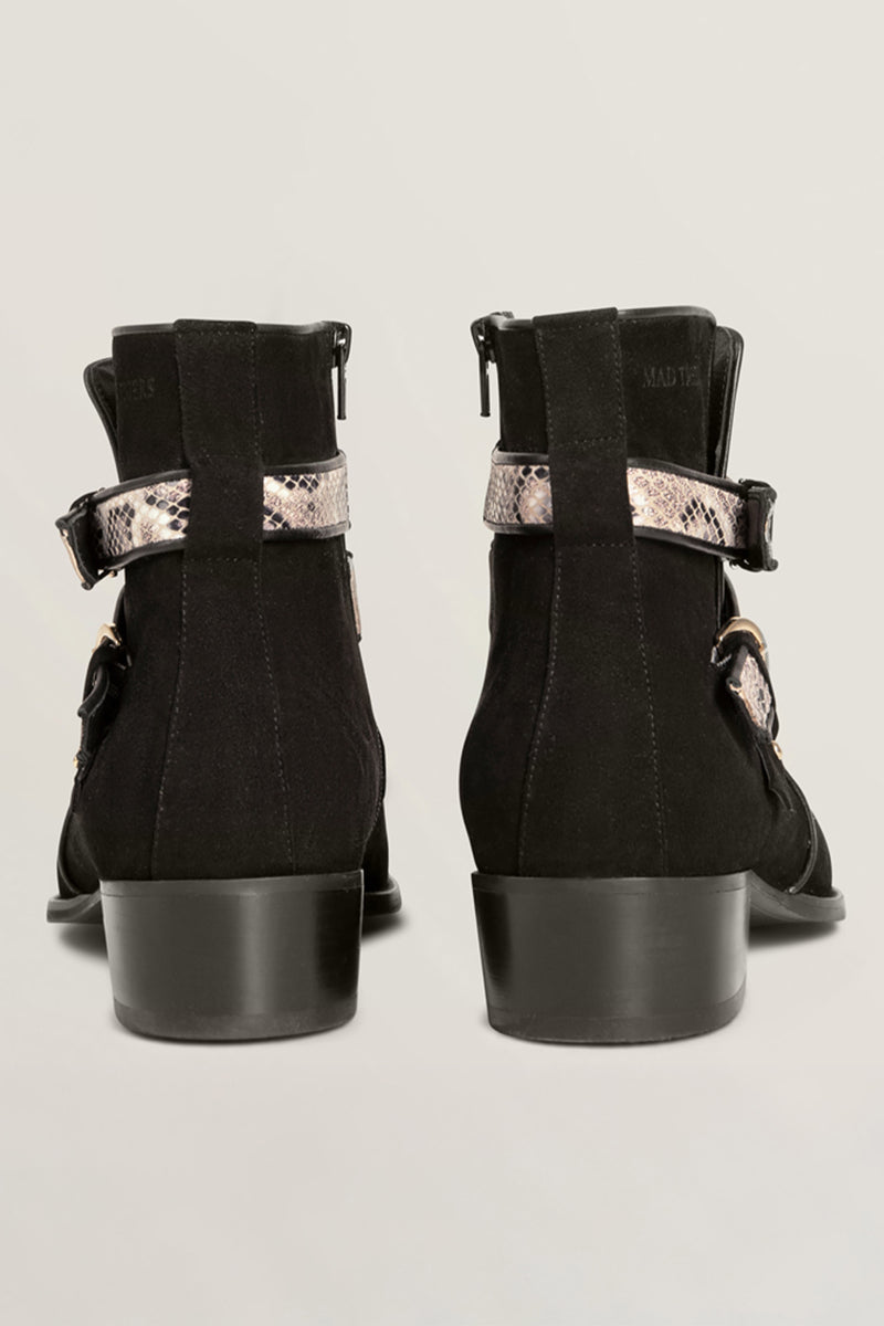 SCHLANGENSCHNALLE SCHWARZE STIEFEL
