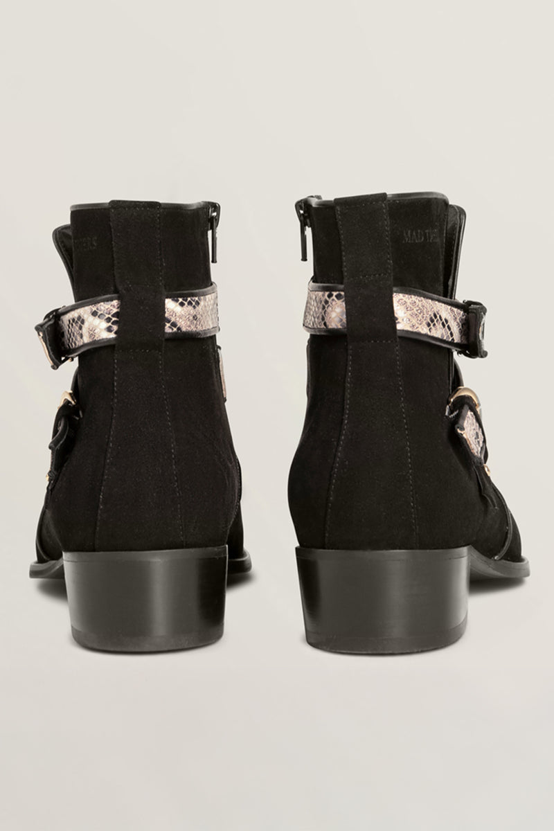 SCHLANGENSCHNALLE SCHWARZE STIEFEL