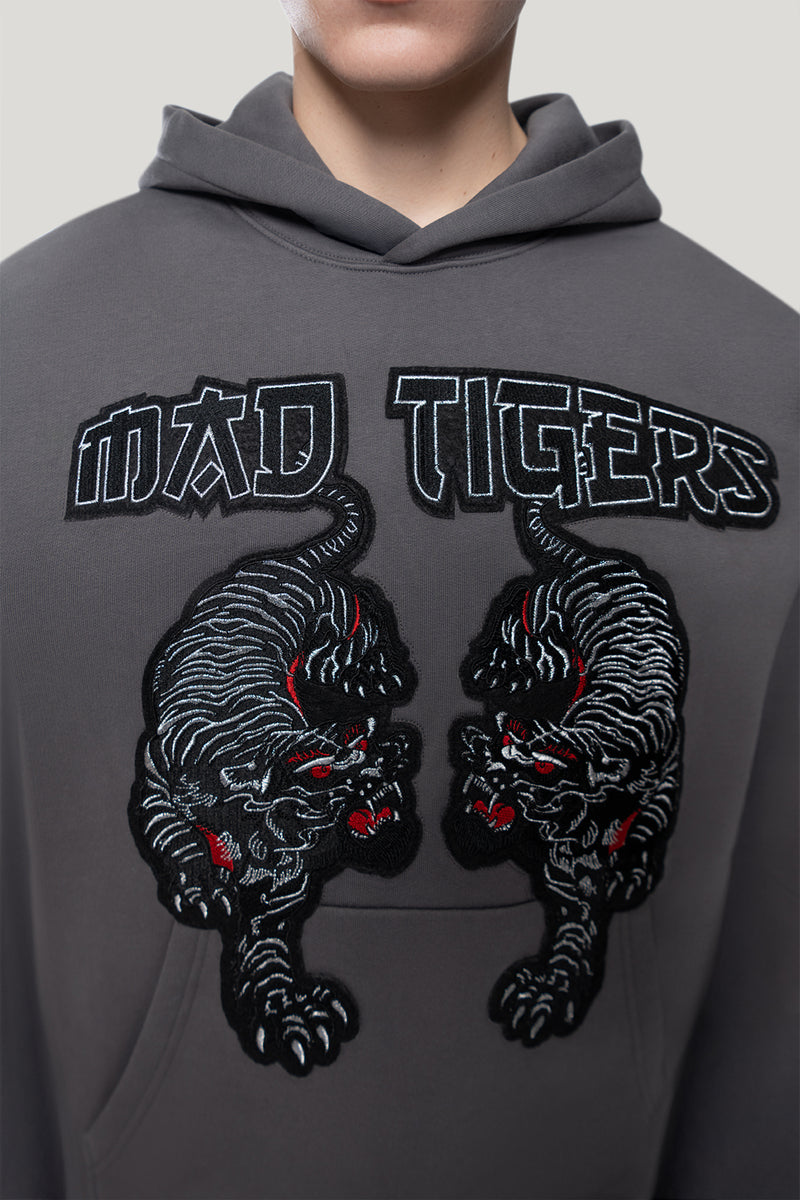 Black Tigers Hoodie- Washed Gray