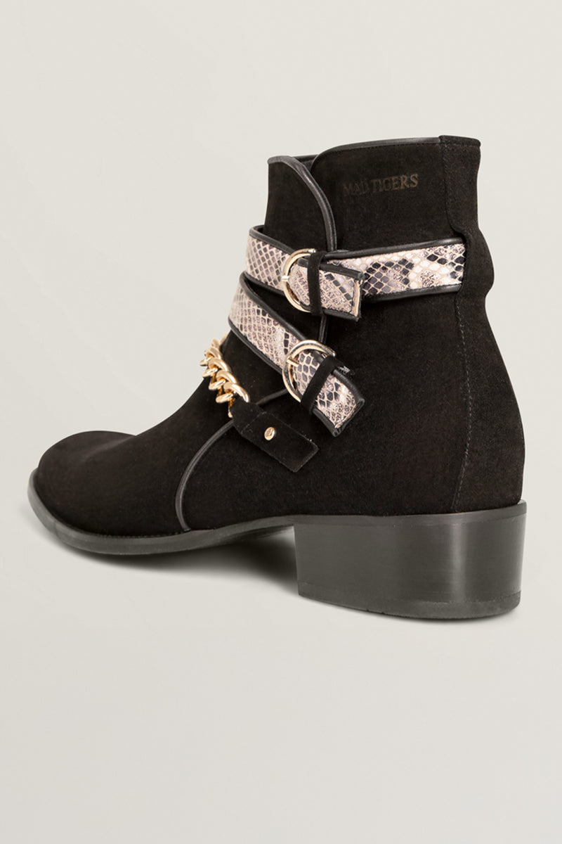 SCHLANGENSCHNALLE SCHWARZE STIEFEL