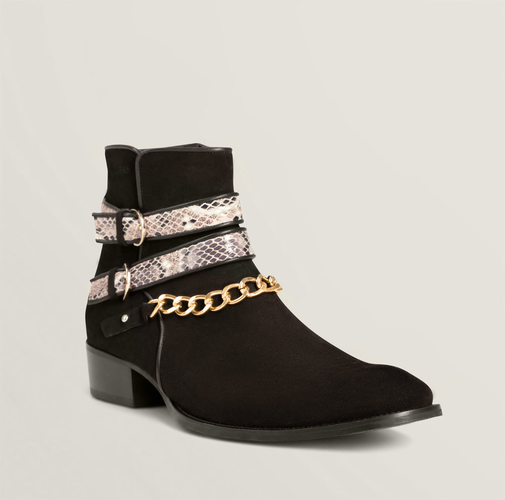 ブーツ/27.5cm/BLK/レザー/8 BUCKLE BOOTS/